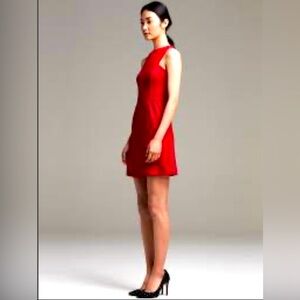 Sandro Red Mini Dress with sheer back XS